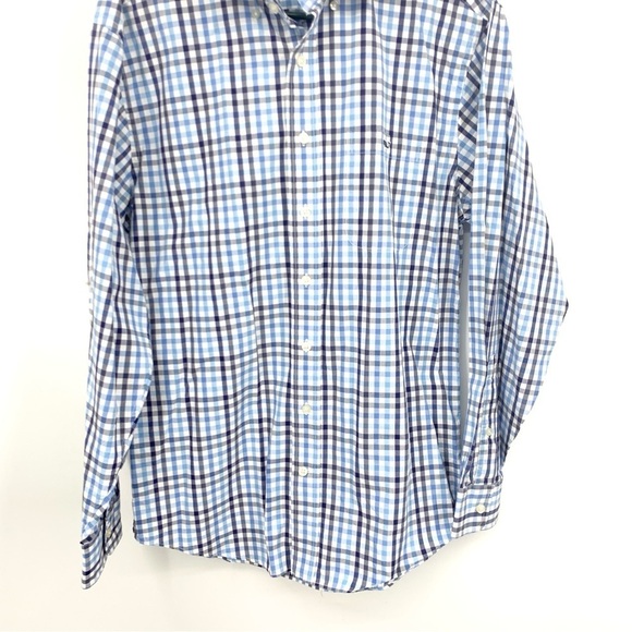 Vineyard Vines Men Size Medium Shirt Button Down Top Blue Checkered Plaid Tucker - Picture 3 of 5